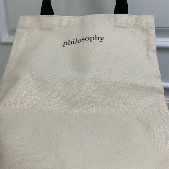 Philosophy Glitter Tote Bag 13 x 11 Iridescent Cloth - Picture 3 of 8